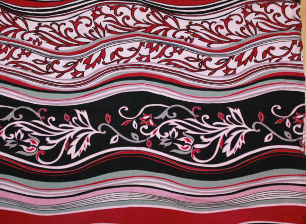 Viscose-Jersey fließend, rosa-d.-rot-weiß-schwarz-grau, ca. 140 x 140 cm