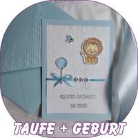 Personaliserte Karten Taufe + Geburt