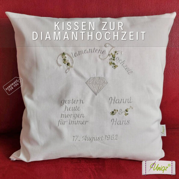 Diamantene hochzeit kissen