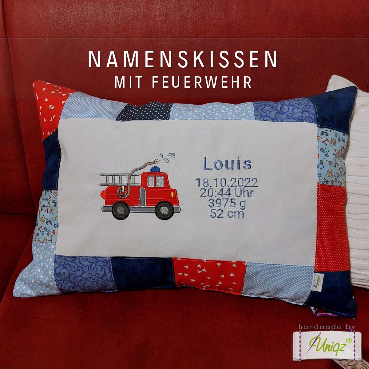 Feuerwehr Namenskissen