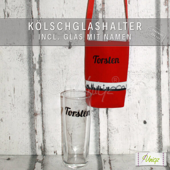 Koelschglashalter incl Glas mit Namen