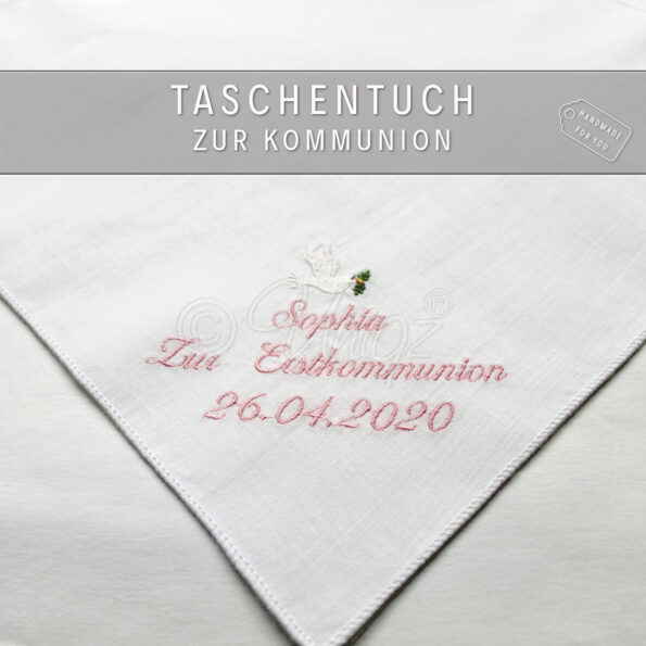 Kommunion.Taschentuch.Taube