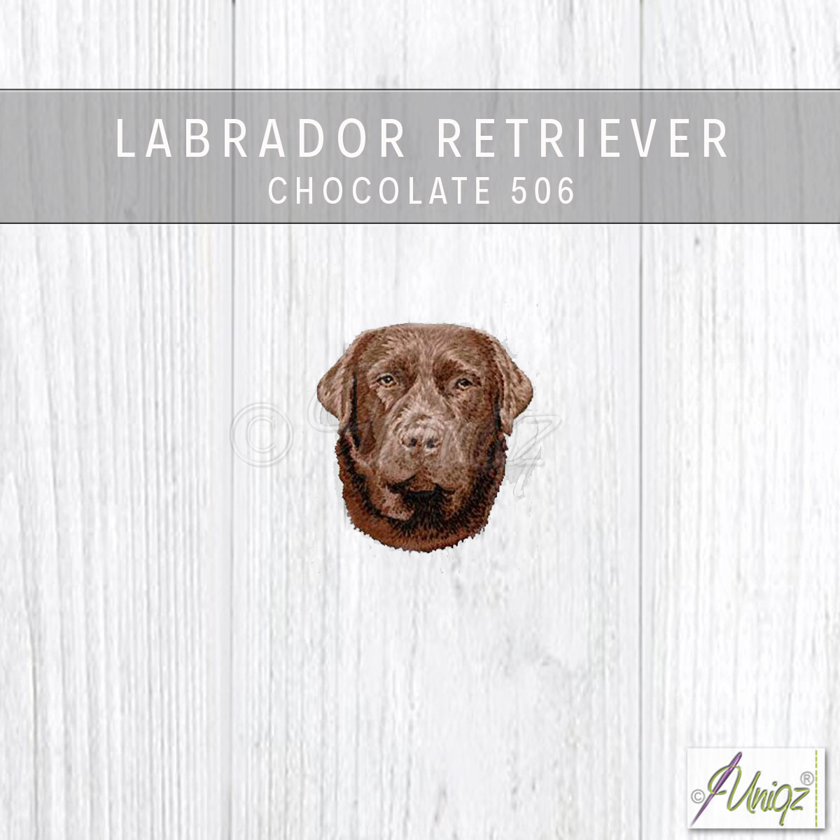 labrador retriever chocolate 506 stickerei