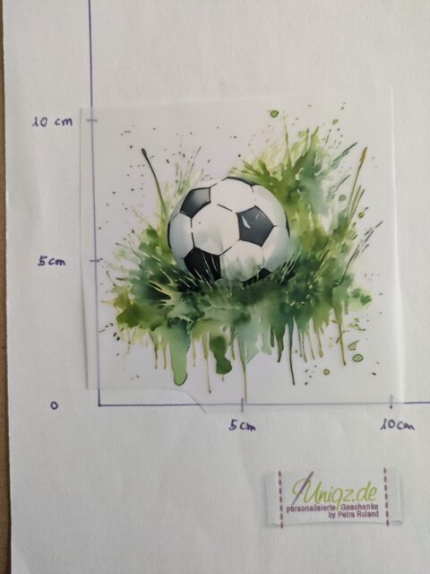 Bügelbild Fußball grün