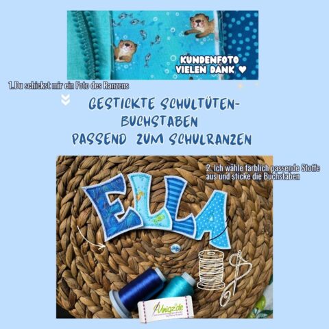 Schultüten-Buchstaben passend zum Schulranzen