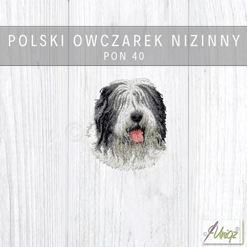 Polski Owczarek Nizinny Stickerei